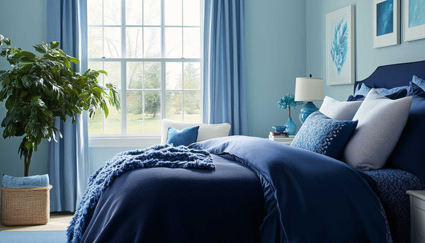 How to Style Navy Linen Bedding