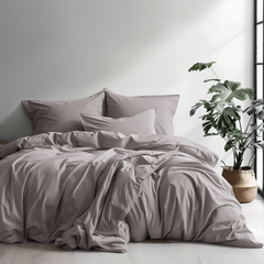 Light Grey Bamboo Silk Duvet set by Luff Sleep 