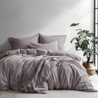 Luff - Grey Bamboo Silk Duvet Set