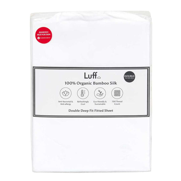 Luff Sleep - Bamboo Deep Fitted Sheet (White)
