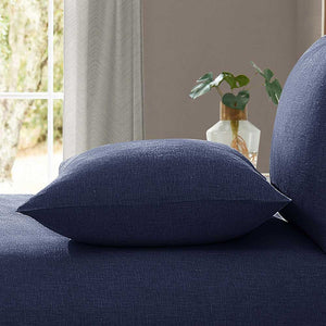 Navy Blue Lazy Linen Bedding Bundle