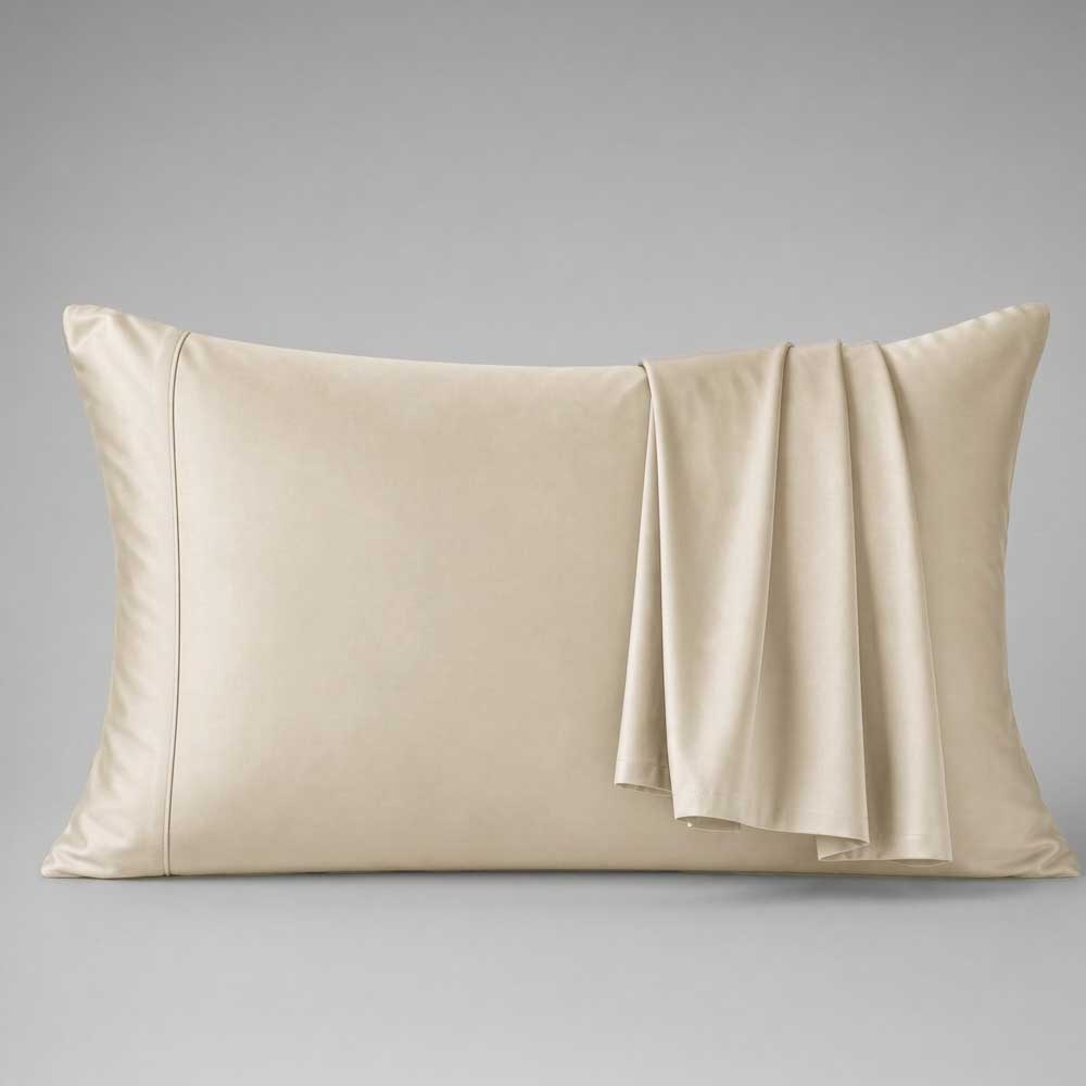 Pair of Champagne Luff SilverLining bamboo silk pillowcases