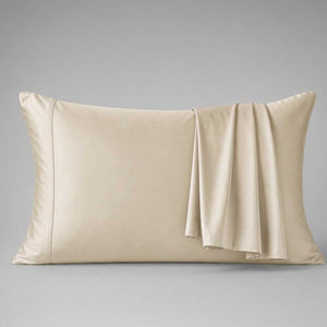 Pair of Champagne Luff SilverLining bamboo silk pillowcases
