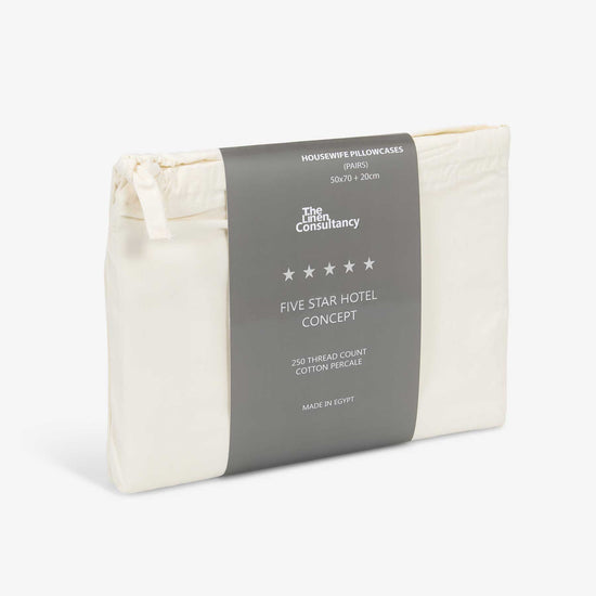 Cream Cotton Housewife Pillowcases (Pair)