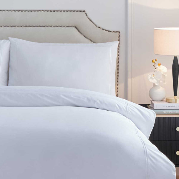 Paoletti Elara Embroidered Cotton Duvet Set - White