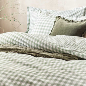 Yard Barton Gingham Check Duvet Cover Set - Forest