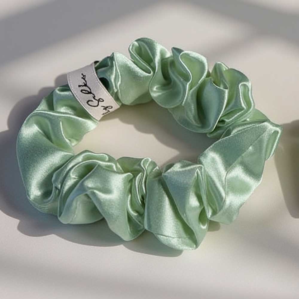 Sage Mulberry Silk Hair Scrunchie (Pack of 2)