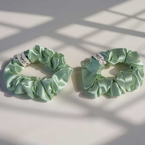 Sage Mulberry Silk Hair Scrunchie (Pack of 2)