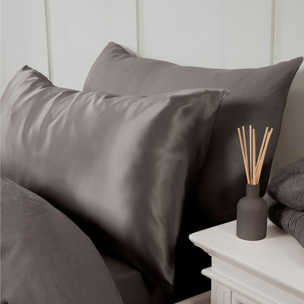 Charcoal Grey Silk Pillowcase