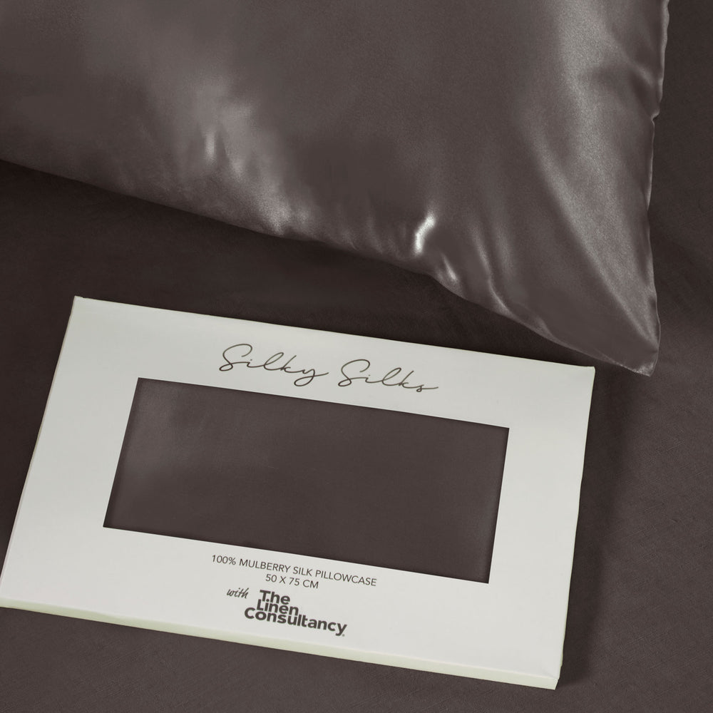 Charcoal Grey Silk Pillowcase