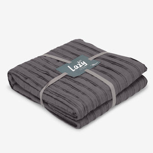Charcoal Grey Linen Throw Blanket (180 x 30cm)