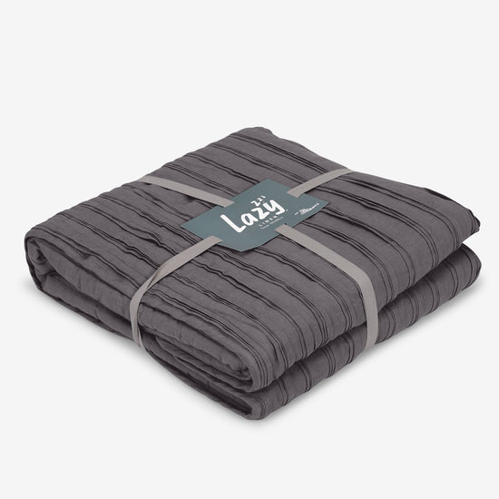 Charcoal Grey Linen Throw Blanket (180 x 30cm)