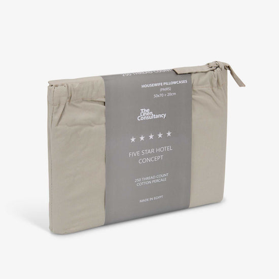 Latte Cotton Housewife Pillowcases (Pair)