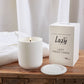 Lazy Fresh Linen Ceramic Candle Pot With Lid