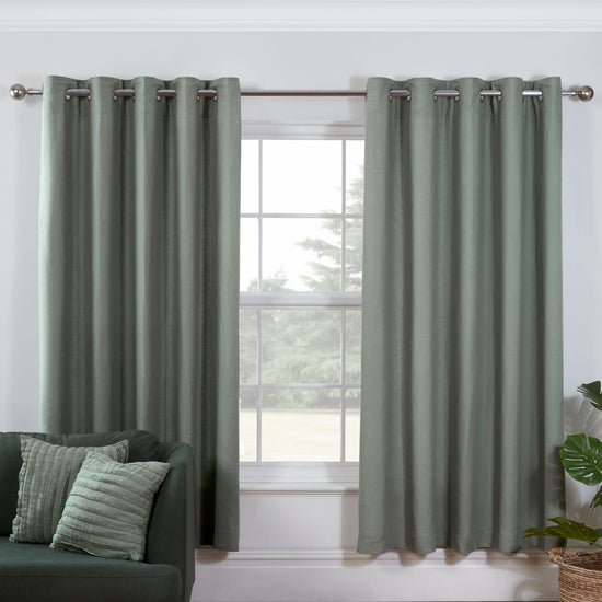 Sage Green Linen Curtains (167 x 183cm)