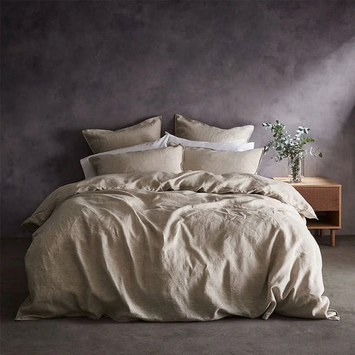 Natural beige washed linen duvet cover by Lazy Linen
