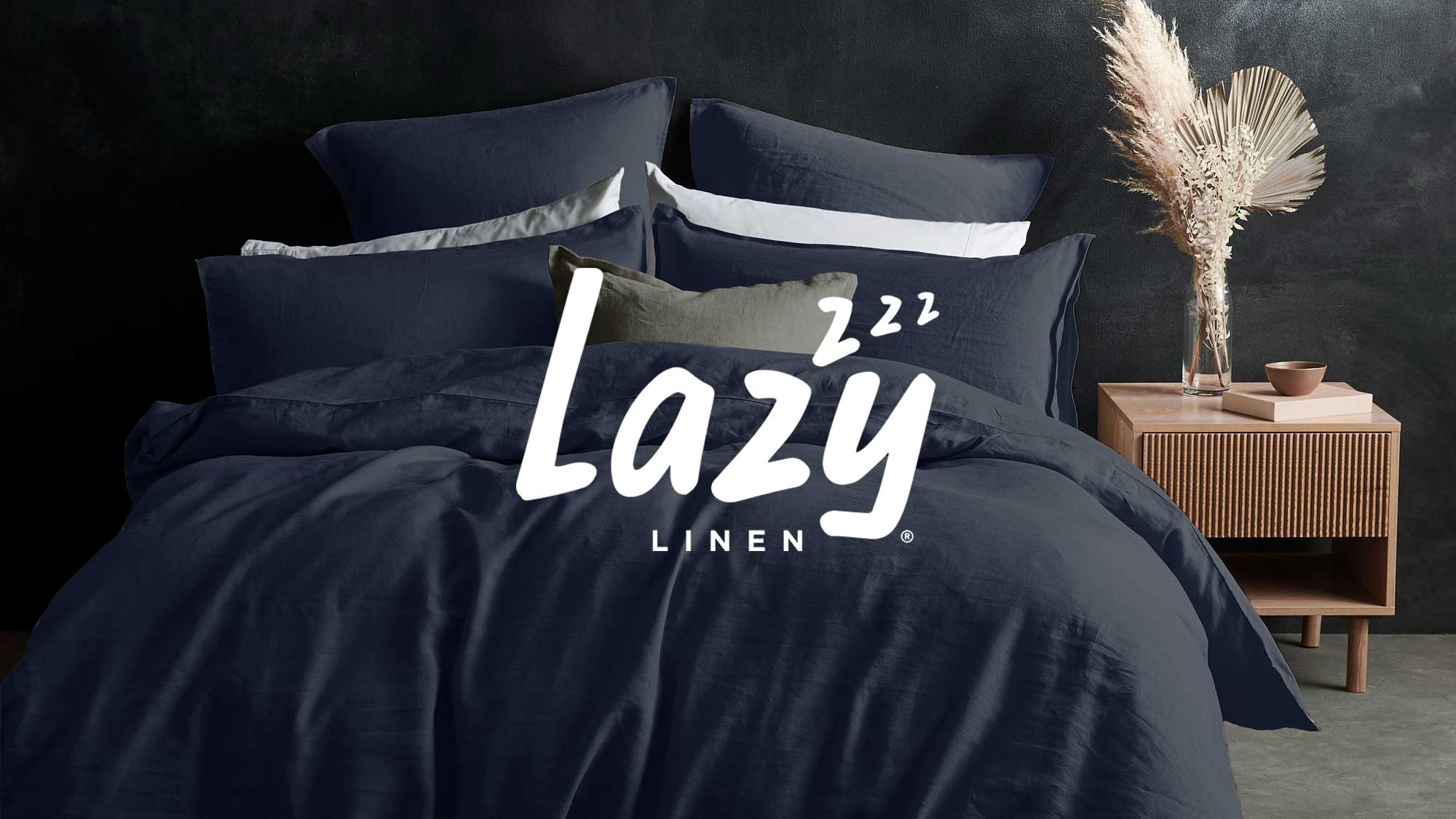 Lazy Linen - 100% Flax Washed Linen Bedding and Soft Furnishings including duvet covers, bed sheets, pillowcases, throws and cushions. 