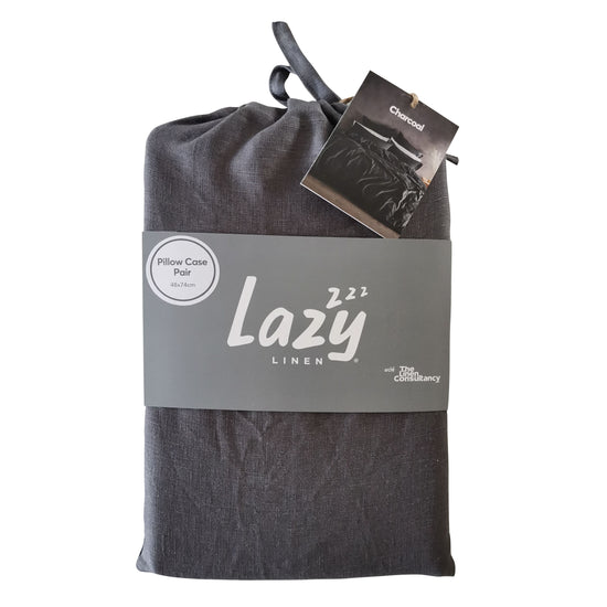 Lazy Linen Pillowcase (Pack of 2) - Charcoal Grey