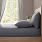 Charcoal grey linen bedding