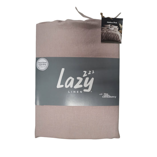 Lazy Linen Fitted Sheet - Mellow Pink