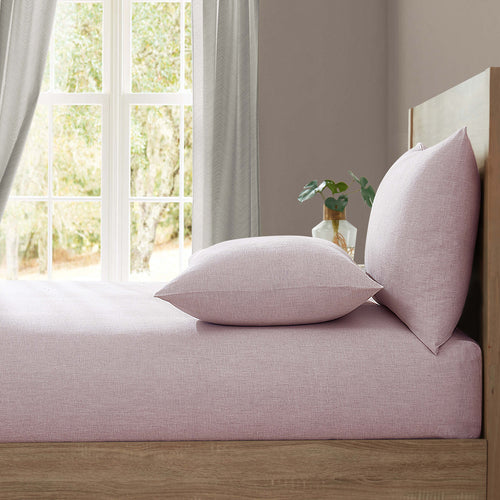 Pink washed linen fitted sheet by Lazy Linen