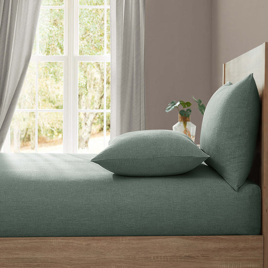 Lazy Linen Fitted Sheet - Sage Green