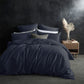 Lazy Linen Duvet Cover - Navy Blue