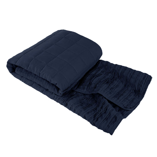 Lazy Linen Throw - Navy Blue