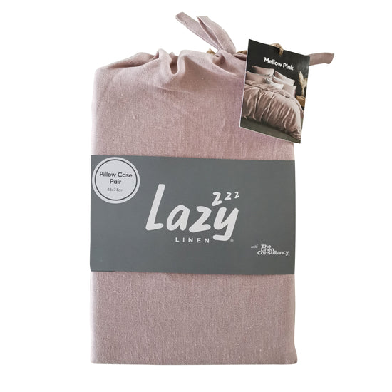 Lazy Linen Pillowcase (Pack of 2) - Mellow Pink