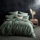 Lazy Linen Sage Green Duvet Set