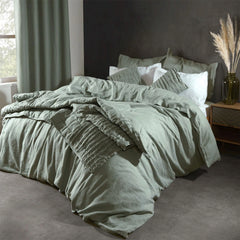 Sage green Lazy Linen washed linen bedding