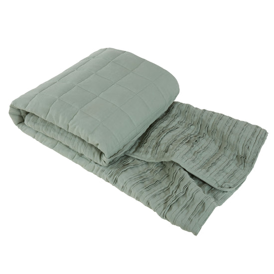 Lazy Linen Throw - Sage Green