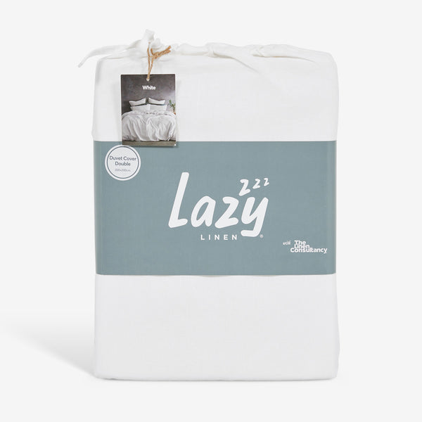 White Linen Duvet Cover - Lazy Linen