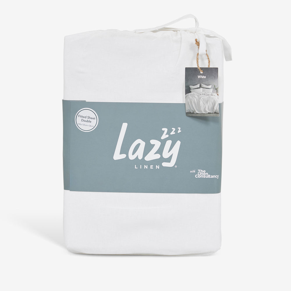 White Linen Fitted Sheet