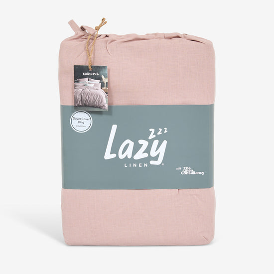 Lazy Linen Duvet Cover - Mellow Pink