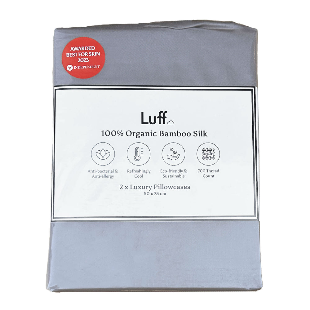 Luff Sleep - Dark Grey Bamboo Silk Pillowcase (Pair)