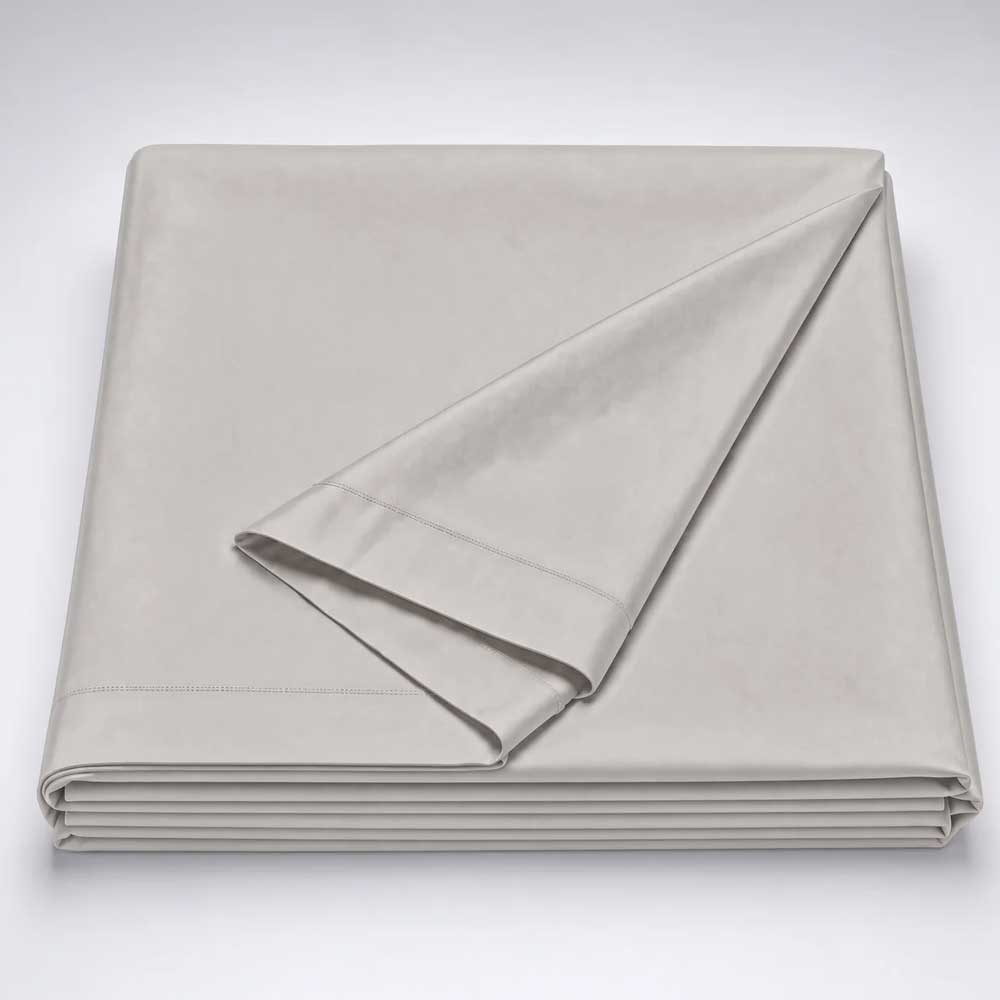 Grey Organic Bamboo Silk Flat Sheet - Luff SilverLining®
