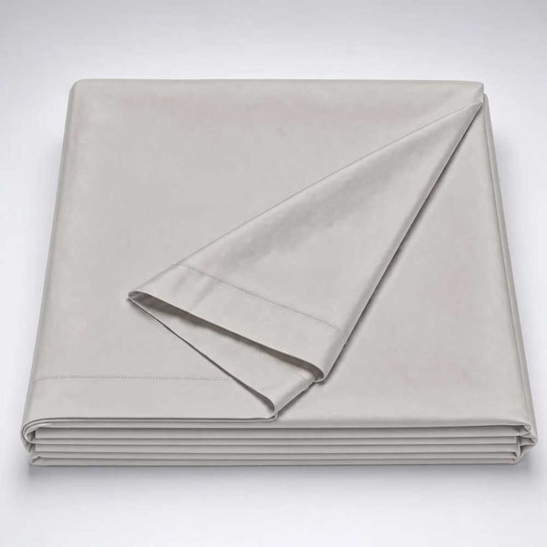 Grey Organic Bamboo Silk Flat Sheet - Luff SilverLining®