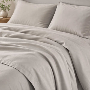 Grey Organic Bamboo Silk Duvet Set - Luff SilverLining®