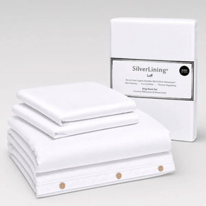 White Organic Bamboo Silk Duvet Set - Luff SilverLining®