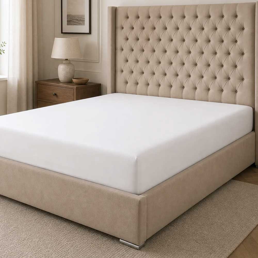 White Bamboo Silk Deep Fitted Sheet (35cm) -  Luff SilverLining®