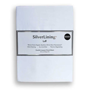 White Bamboo Silk Deep Fitted Sheet (35cm) -  Luff SilverLining®