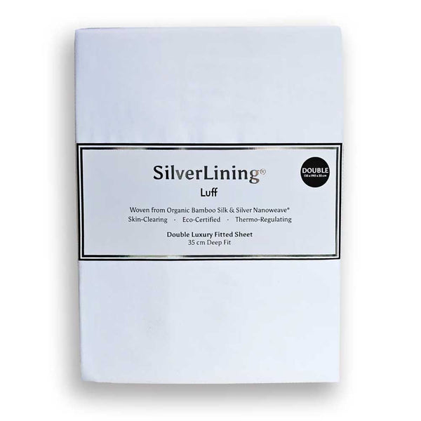 White Bamboo Silk Deep Fitted Sheet (35cm) -  Luff SilverLining®
