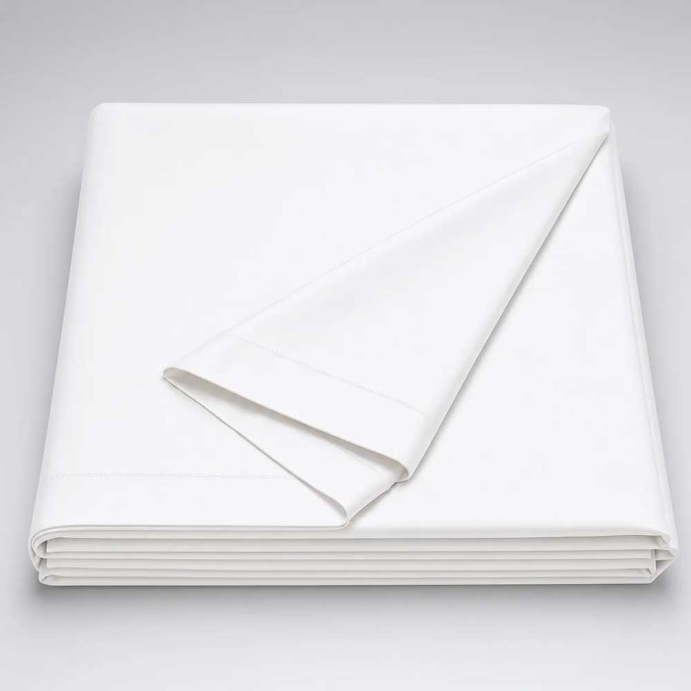 White Organic Bamboo Silk Flat Sheet - Luff SilverLining®