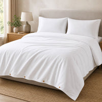 White Organic Bamboo Silk Duvet Set - Luff SilverLining®
