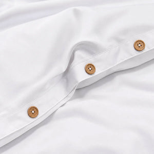 White Organic Bamboo Silk Duvet Set - Luff SilverLining®