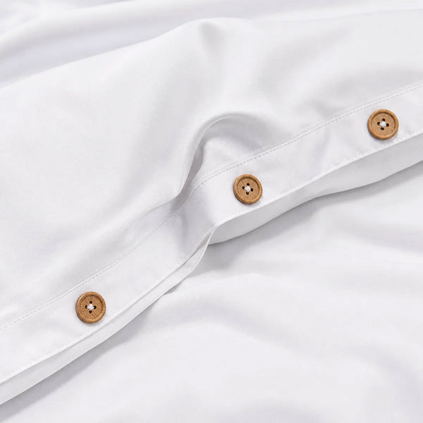 White Organic Bamboo Silk Duvet Set - Luff SilverLining®
