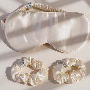 Beige / Natural Mulberry Silk Eye Mask