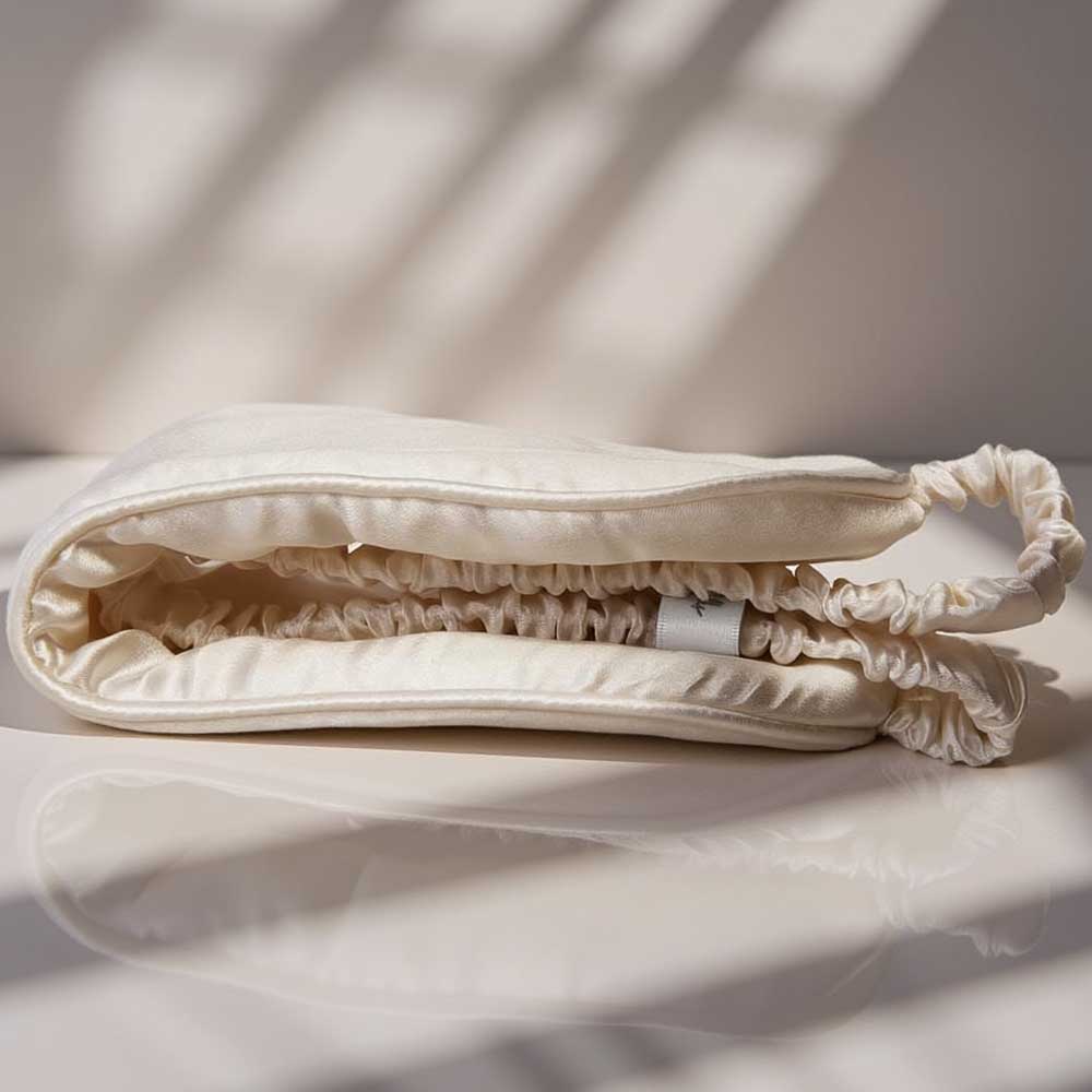 Beige / Natural Mulberry Silk Eye Mask