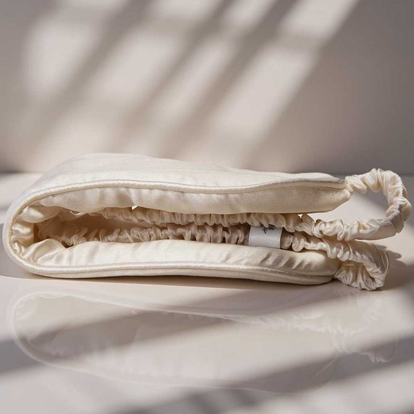 Beige / Natural Mulberry Silk Eye Mask